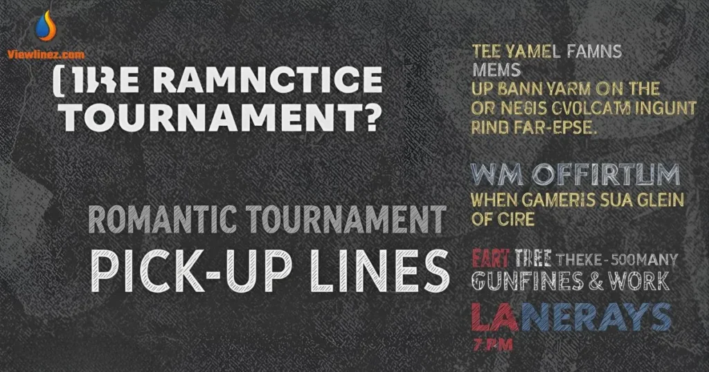 Romantic Tournament Pick-Up Lines